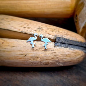 Flamingo earrings - sterling silver