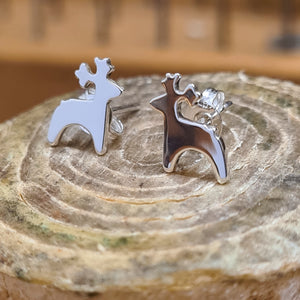 Sterling silver reindeer earrings